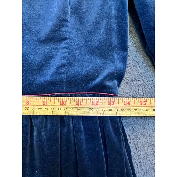Vintage Lang Originals Navy Blue Long Sleeve Dress Red Size 5/6 USA - Picture 4 of 12